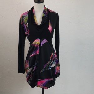 T-studio therapy cowl neck long slv dress